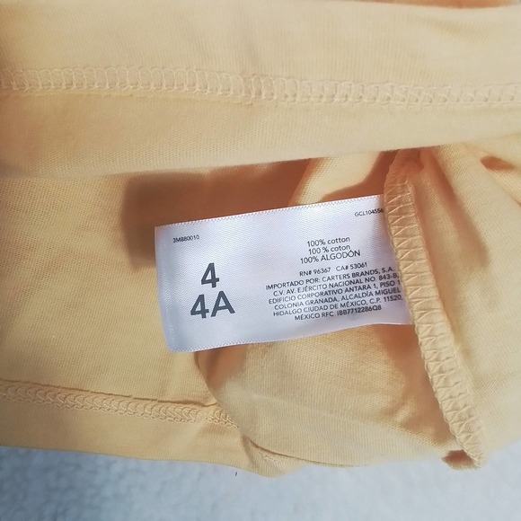 Oshkosh Short Sleeve Cotton Tee T-Shirt Girl's Size 4 Yellow w/ Art Theme - Picture 8 of 10